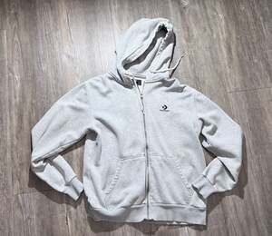 Converse Embroidered Star Chevron Full Zip Hoodie - Light Grey Heather